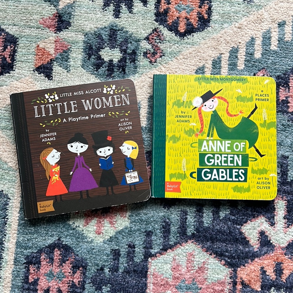 Little Women board book and Anne of Green Gables board book.